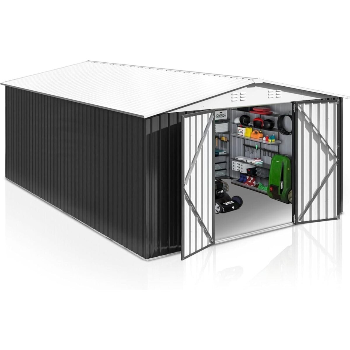 nex-product-227-image-1 Patiowell 10 ft. W x 12 ft. D Size Upgrade Metal Storage Shed (119 sq. ft.) - Image 1
