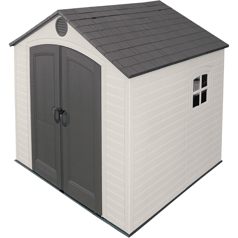 nex-product-253-image-1 Lifetime 8’ x 7.5’ Outdoor Storage Shed, Light Brown - Image 1