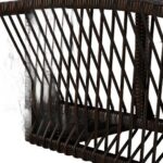69″ Brown Woven Rattan Outdoor Swing Chair with Beige Cushions - Image 4