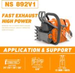 NEO-TEC Chainsaw NS892V 92CC Gas Chain Saw Fit 24/28/36/42 Inch Bar, For Big Wood Cutting, All Parts Fit MS660 066 G660 Chainsaws Without Bar - Image 2