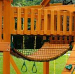 Gorilla Playsets Mountaineer Treehouse Wooden Swing Set with Tube Slide, Rope Ladder, and Sandbox - Image 4