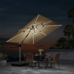 PURPLE LEAF Double Top Deluxe Solar Powered LED Square Patio Umbrella - Image 2