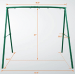 440lbs Extra Large Metal Swing Frame with 5 Hanging Hooks, Heavy Duty A-Frame Swing Stand - Image 7