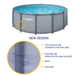 Funsicle Oasis Above Ground Metal Frame Swimming Pool Set – with FB1200S AutoSkimmer Pump, Ladder, Cover, Cloth & Deluxe Maint. Kit, 14′ x 48″, Round, Gray - Image 3