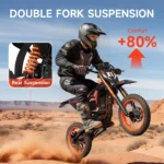 X1 Spark Electric Dirt Bike, 4500W Peak up to 60 Miles, 50MPH, 60V 28.8Ah Battery E-Bike, 14″/12″ Fat Tire Electric Motorcycle for Mountain off-Road Adults, E-Mountain Bike, Comply with UL2849 by SGS - Image 6